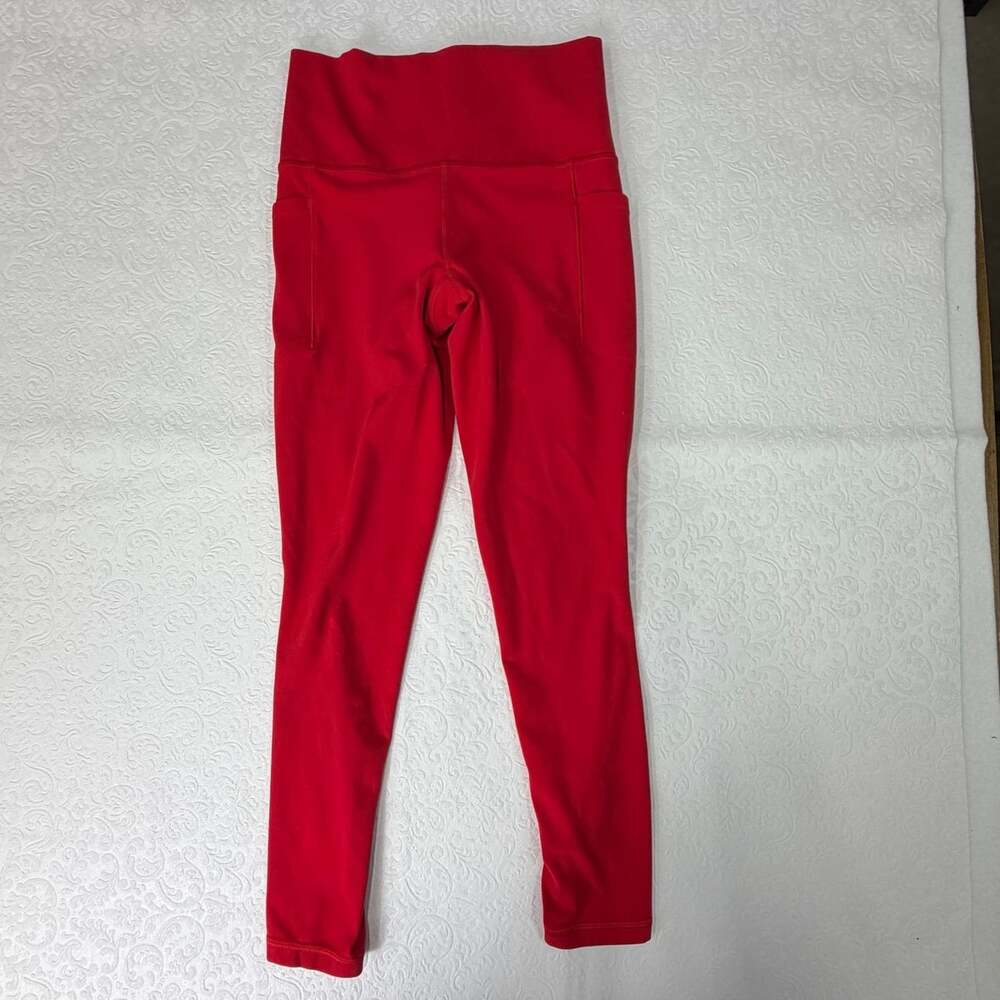 Athleta Salutation stash pocket II tight leggings XS red Pull-On Yoga activewear